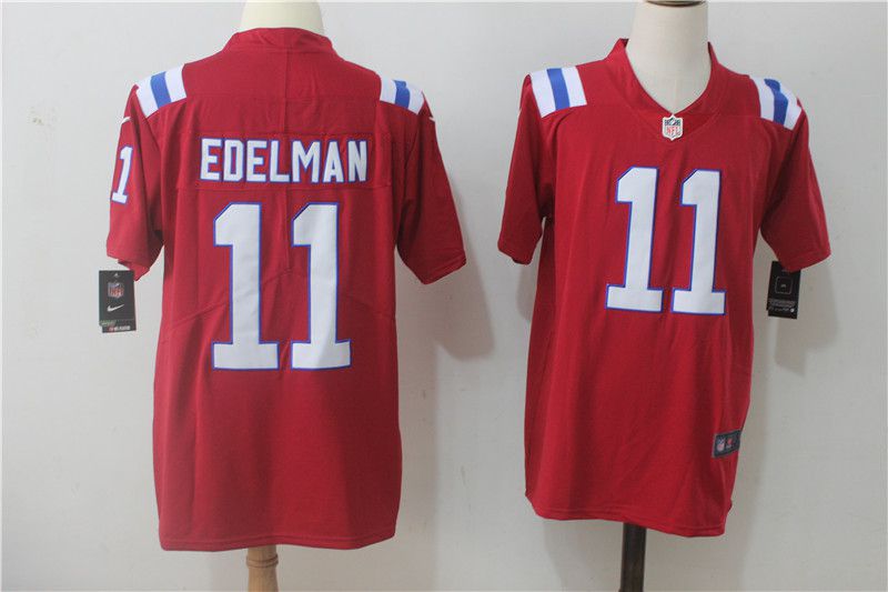 Men New England Patriots #11 Edelman Red Nike Vapor Untouchable Limited NFL Jerseys